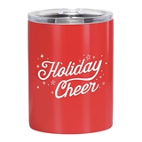 'Holiday Cheer' Design Red-Finish Stainless-Steel Tumblers (Set of 4)