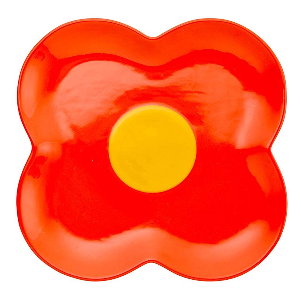 Dynamic Retro Flower Design Ceramic Plates by Slant (Set of 4)