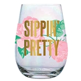 Sippin' Pretty Floral Design 20oz Stemless Wine Glasses (Set of 3)