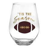 Jumbo 30oz 'Tis the Season' Football Graphic Stemless Wine Glasses (Set of 6)