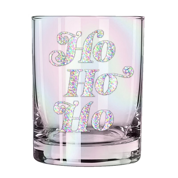 'Ho Ho Ho' Design 12oz Double Old-Fashioned (DOF) Glasses (Set of 6)