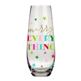 Colorful 'Merry Everything' Graphic Stemless Champagne Glasses (Set of 6)