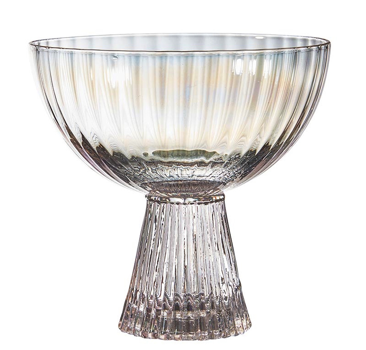 Art Deco-Inspired Iridescent-Colored Beveled Coupe Glasses (Set of 6)