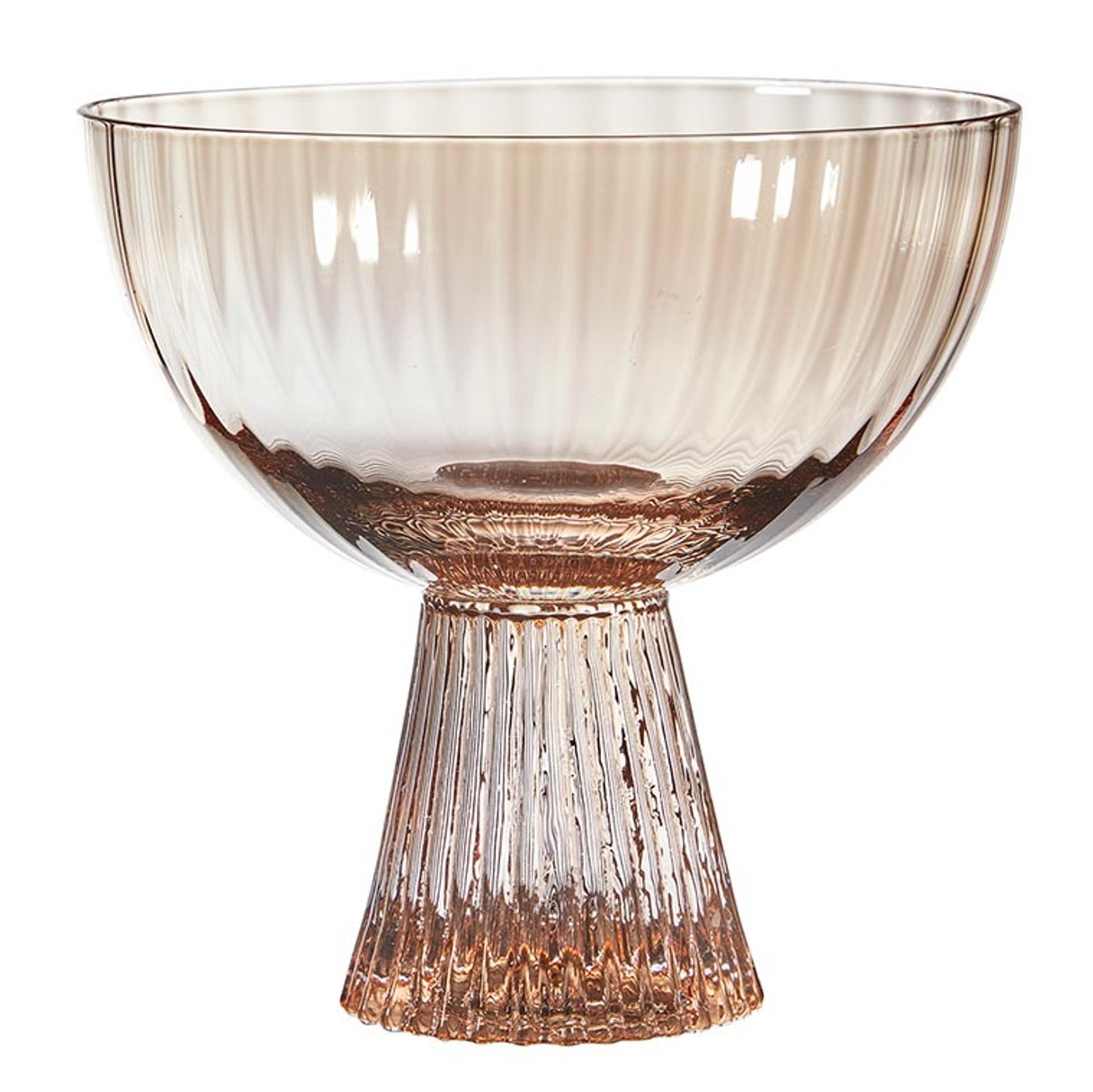 Art Deco-Inspired Peach-Colored 7oz Beveled Coupe Glasses (Set of 6)
