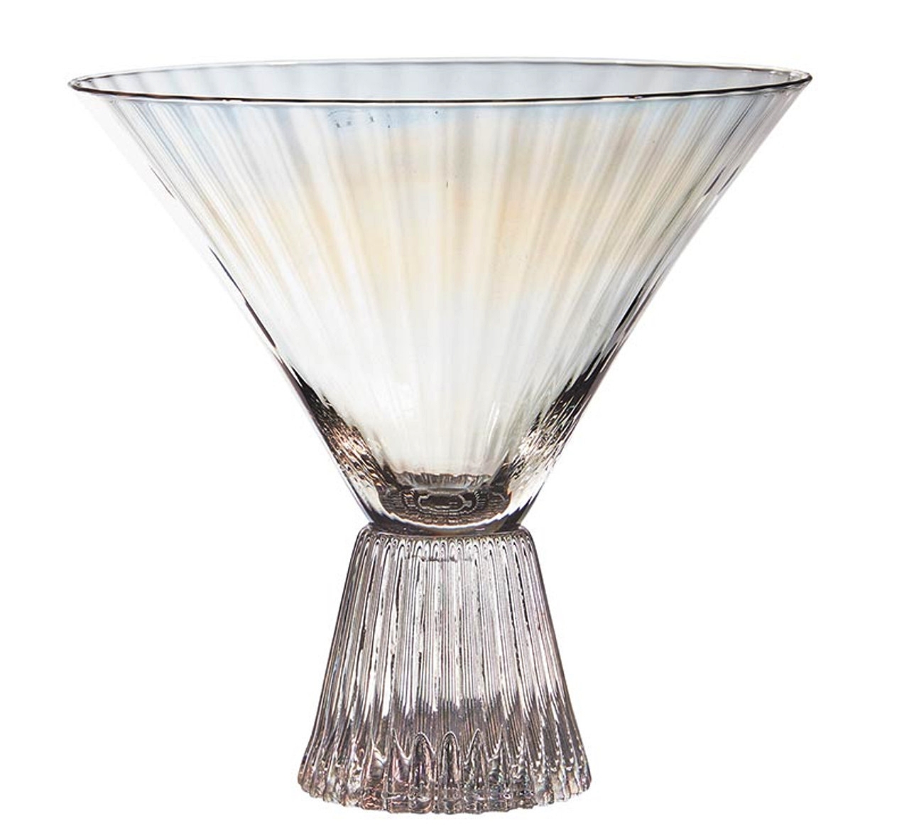 Art Deco-Inspired Iridescent-Colored Beveled Martini Glasses (Set of 6)