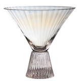 Art Deco-Inspired Iridescent-Colored Beveled Martini Glasses (Set of 6)