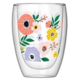 Fabulous Floral Pattern 10oz Double-Wall Glass Tumblers (Set of 4)