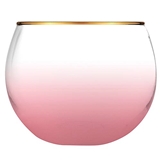 Gold-Rimmed Blush Pink Roly Poly Cocktail Glasses by Slant (Set of 4)