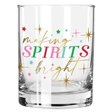 Making Spirits Bright Design 12oz Double Old-Fashioned (DOF) Glasses (Set of 6)