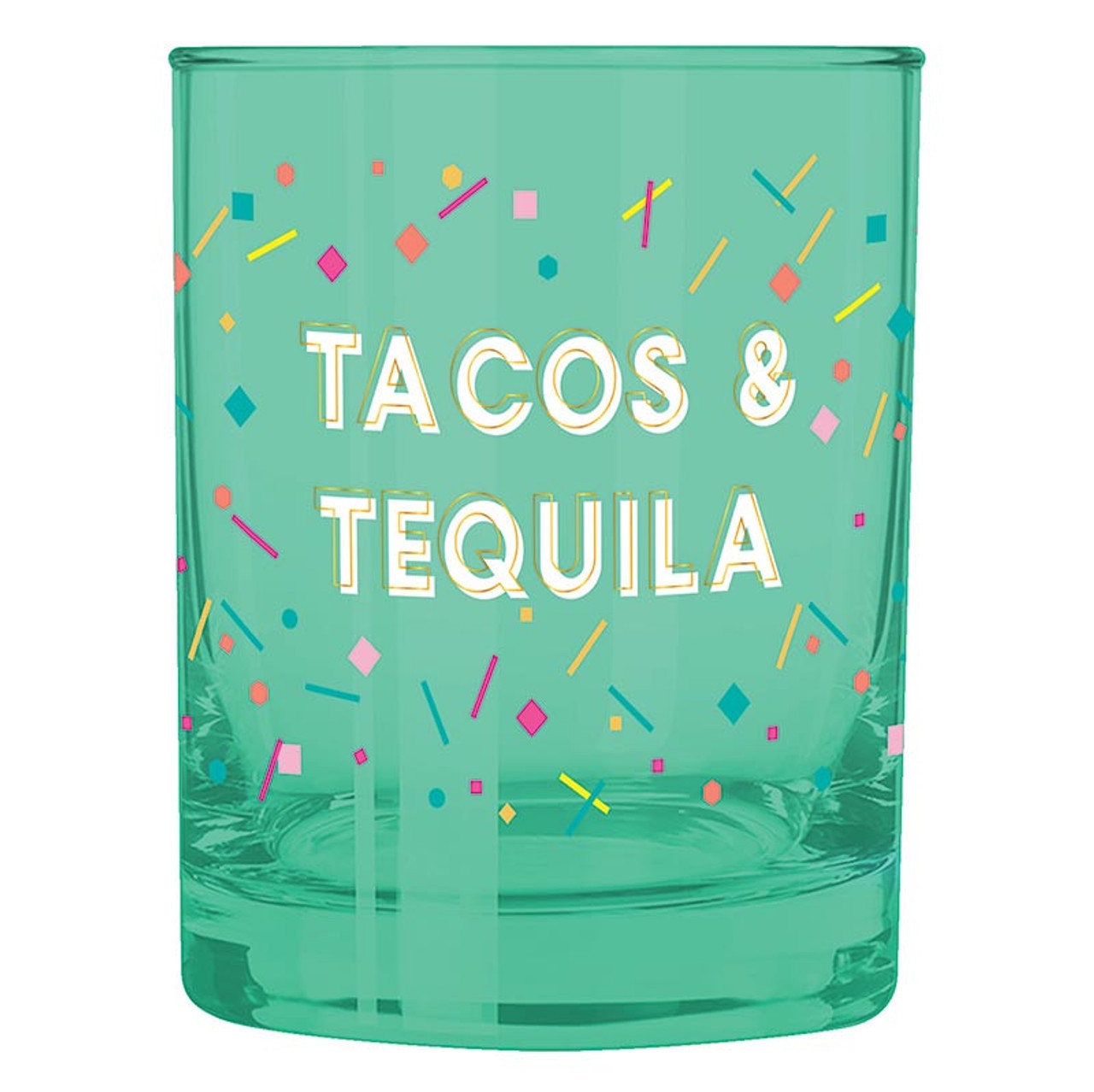 'Tacos & Tequila' Design 12oz Double Old-Fashioned (DOF) Glasses (Set of 6)