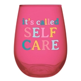 Sassy 'It's Called Self-Care' Graphic 20oz Hot Pink Stemless Wine Glasses (Set of 6)
