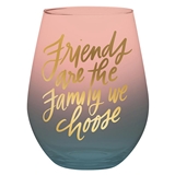 Jumbo 'Friends Are the Family We Choose' Graphic Stemless Wine Glasses (Set of 4)