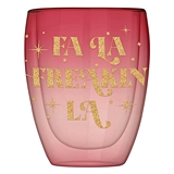 'Fa La Freakin La' Design 10oz Double-Wall Stemless Glasses (Set of 4)