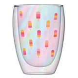 Ice Cream Popsicles Motif 10oz Double-Wall Stemless Cocktail Glasses (Set of 6)