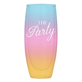 Retro 'The Party' Graphic Double-Wall Champagne Glasses (Set of 6)