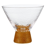 Hammered-Finish Metallic-Based 8oz Martini Glasses (Set of 6)