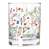 Boho Flowers Design 12oz Double Old-Fashioned (DOF) Glasses (Set of 6)