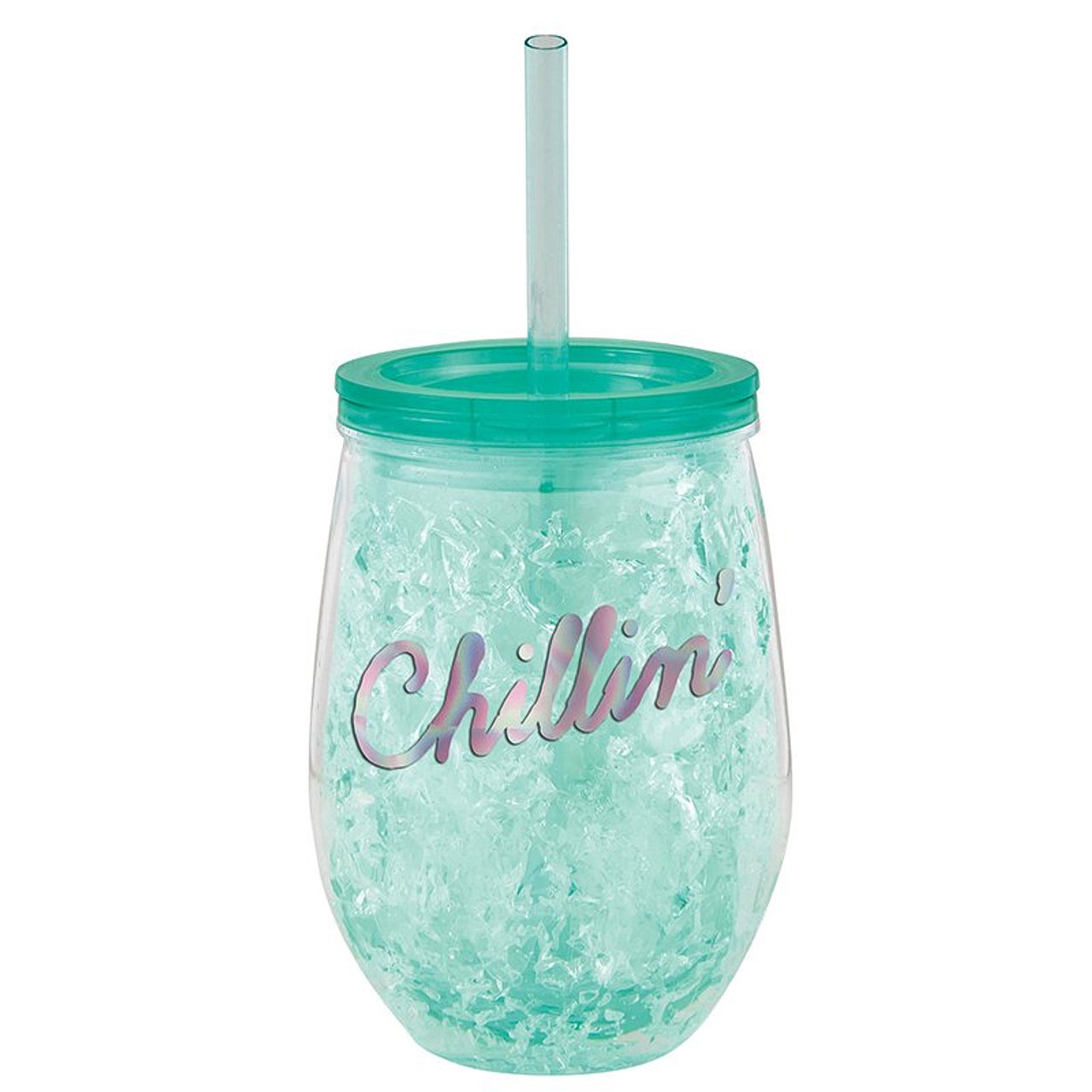 "Chillin'" Graphic 12oz Acrylic Wine Chiller Tumblers (Set of 6)