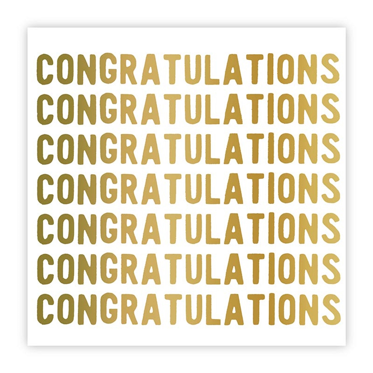 Repeating Gold-Foil CONGRATULATIONS Graphic Paper Beverage Napkins (Set of 160)