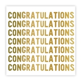 Repeating Gold-Foil CONGRATULATIONS Graphic Paper Beverage Napkins (Set of 160)