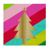 Gold-Foil Christmas Tree Graphic on Multi-Colored Background Napkins (Set of 240)