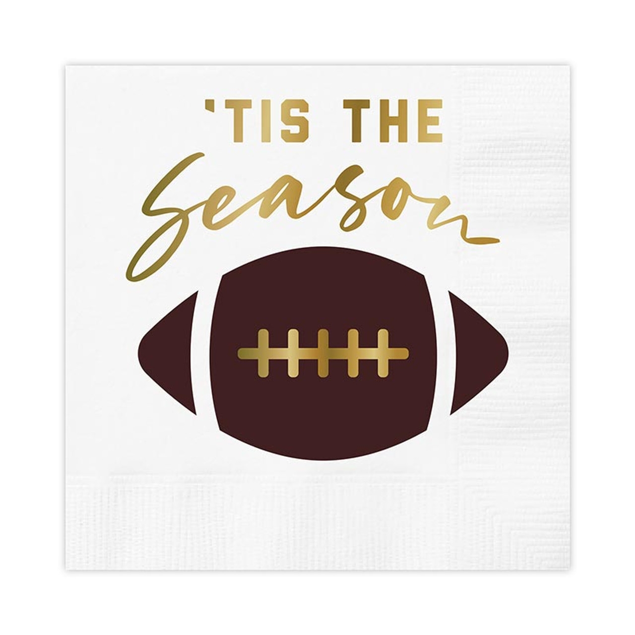 "'Tis the Season" Football Graphic Beverage Napkins (Set of 240)