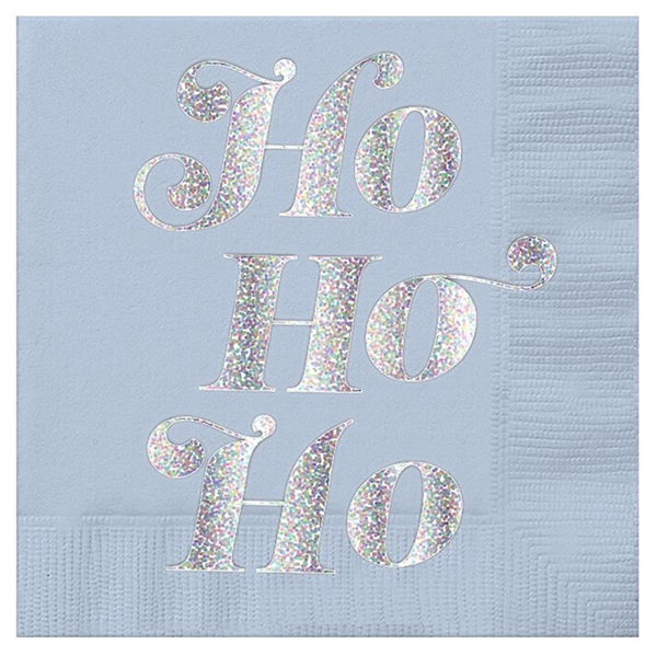 Retro "Ho Ho Ho" Design Glitter-Print Napkins (Set of 240)