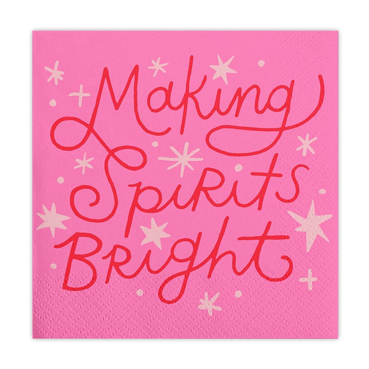 "Making Sprits Bright" Starry Design Pink Napkins (Set of 120)