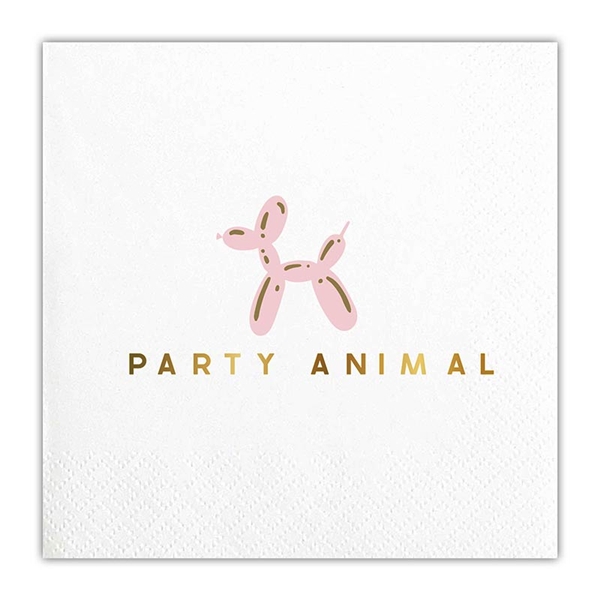 Cute 'Party Animal' Design Foil-Print Napkins by Slant (Set of 120)