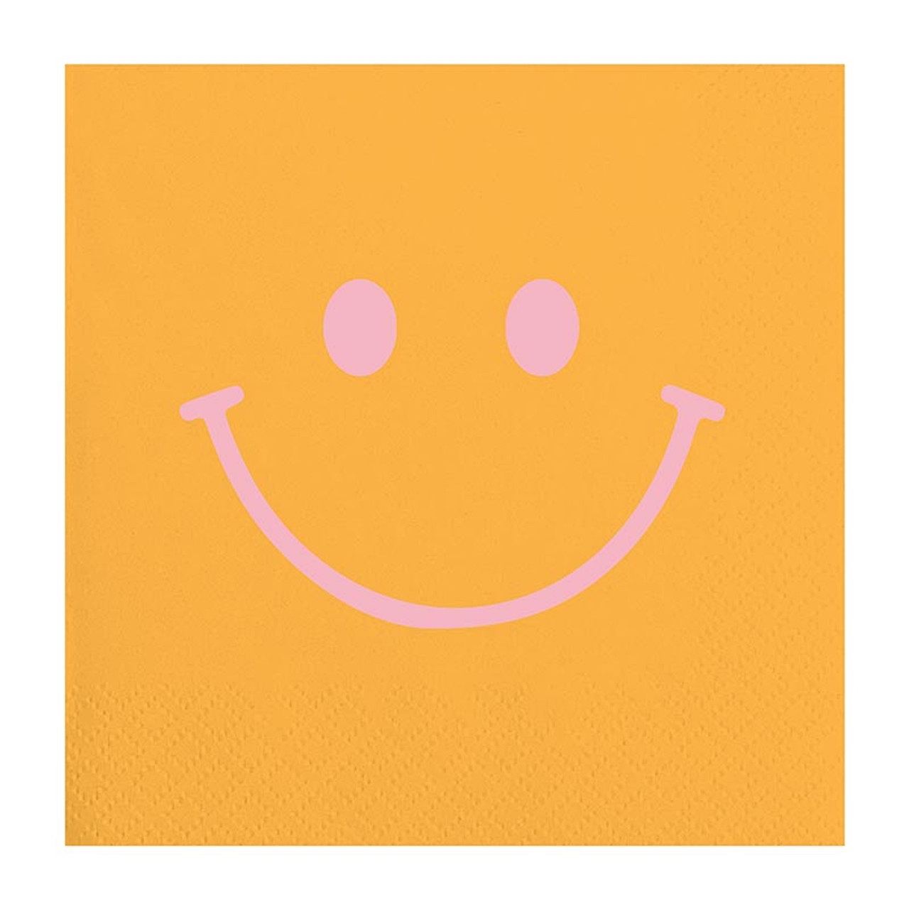 Smiley Face Graphic in Pink on an Orange Background Beverage Napkins (Set of 120)