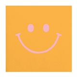 Smiley Face Graphic in Pink on an Orange Background Beverage Napkins (Set of 120)