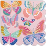 Scalloped-Edge Colorful 'Social Butterflies' Design Napkins (Set of 120)