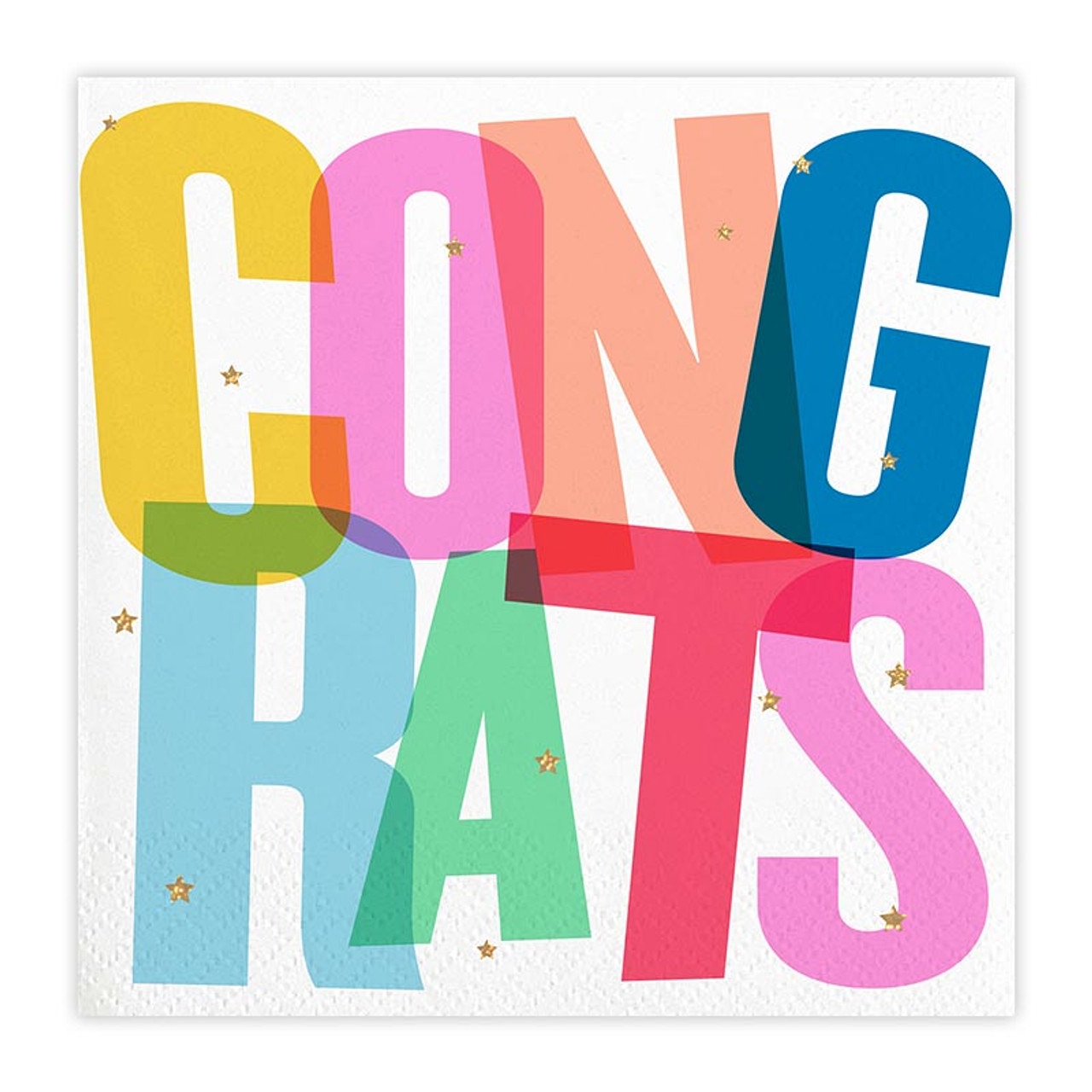 Multi-Colored CONGRATS Graphic on Starry Background Paper Napkins (Set of 120)