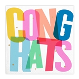 Multi-Colored CONGRATS Graphic on Starry Background Paper Napkins (Set of 120)