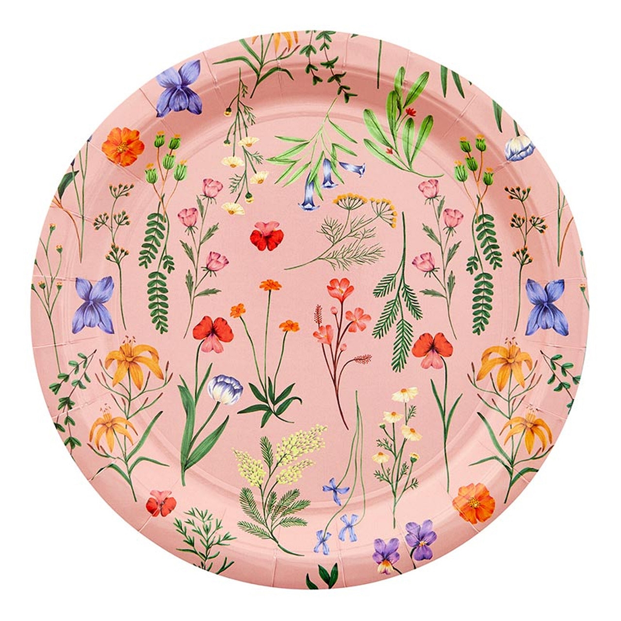 Colorful Boho Flowers Motif Paper Plates by Slant Collections (Set of 72)