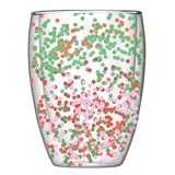 Double-Walled Christmas Confetti 12oz Stemless Wine Glasses (Set of 6)