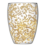 Double-Walled Gold Confetti 12oz Stemless Wine Glasses (Set of 6)