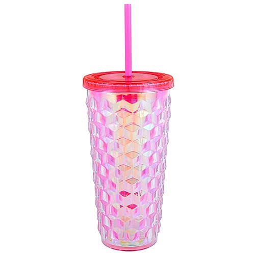 "On the Water" 18oz Faceted Pink Acrylic Tumblers (Set of 4)