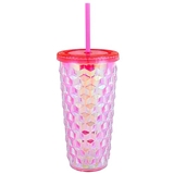 "On the Water" 18oz Faceted Pink Acrylic Tumblers (Set of 4)
