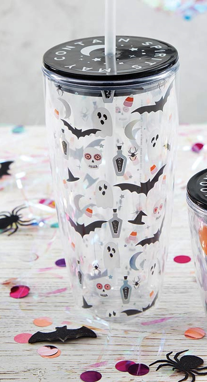 Halloween 'May Contain Spirits' Motif Double-Walled Grayson Travel Tumblers (Set of 4)