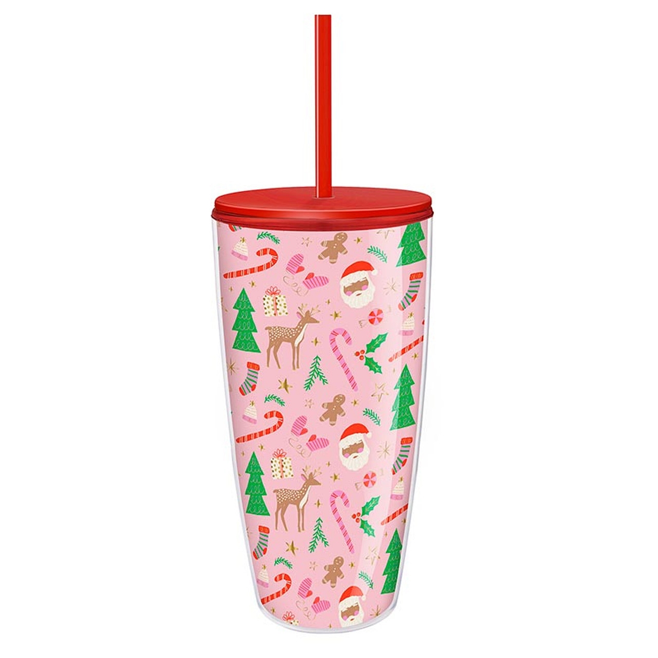Festive Holidays Pattern Double-Walled 22oz Grayson Travel Tumblers (Set of 4)