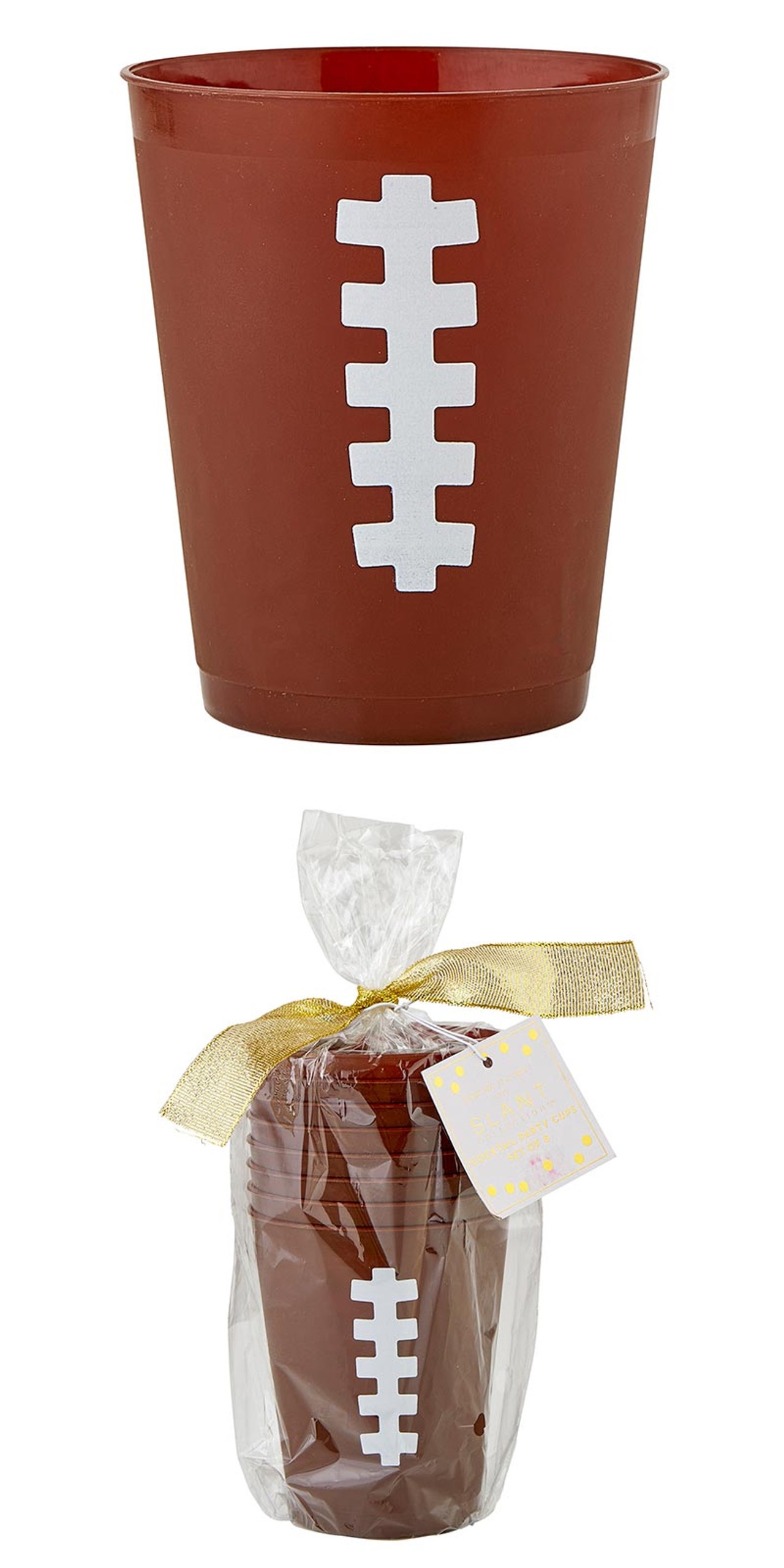 Football Laces Design BPA-Free Frost-Flex 16oz Cocktail Party Cups (Set of 48)