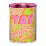 "YAY" Swirl Design 12oz Double-Wall Acrylic Tumblers (Set of 4)
