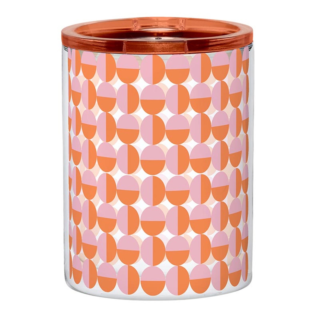 Pink & Orange Retro Rounds Motif 12oz Double-Wall Acrylic Tumblers (Set of 4)