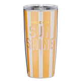 MADE FOR SUNSHINE Design Striped Acrylic Double-Wall Skinny Tumblers (Set of 4)