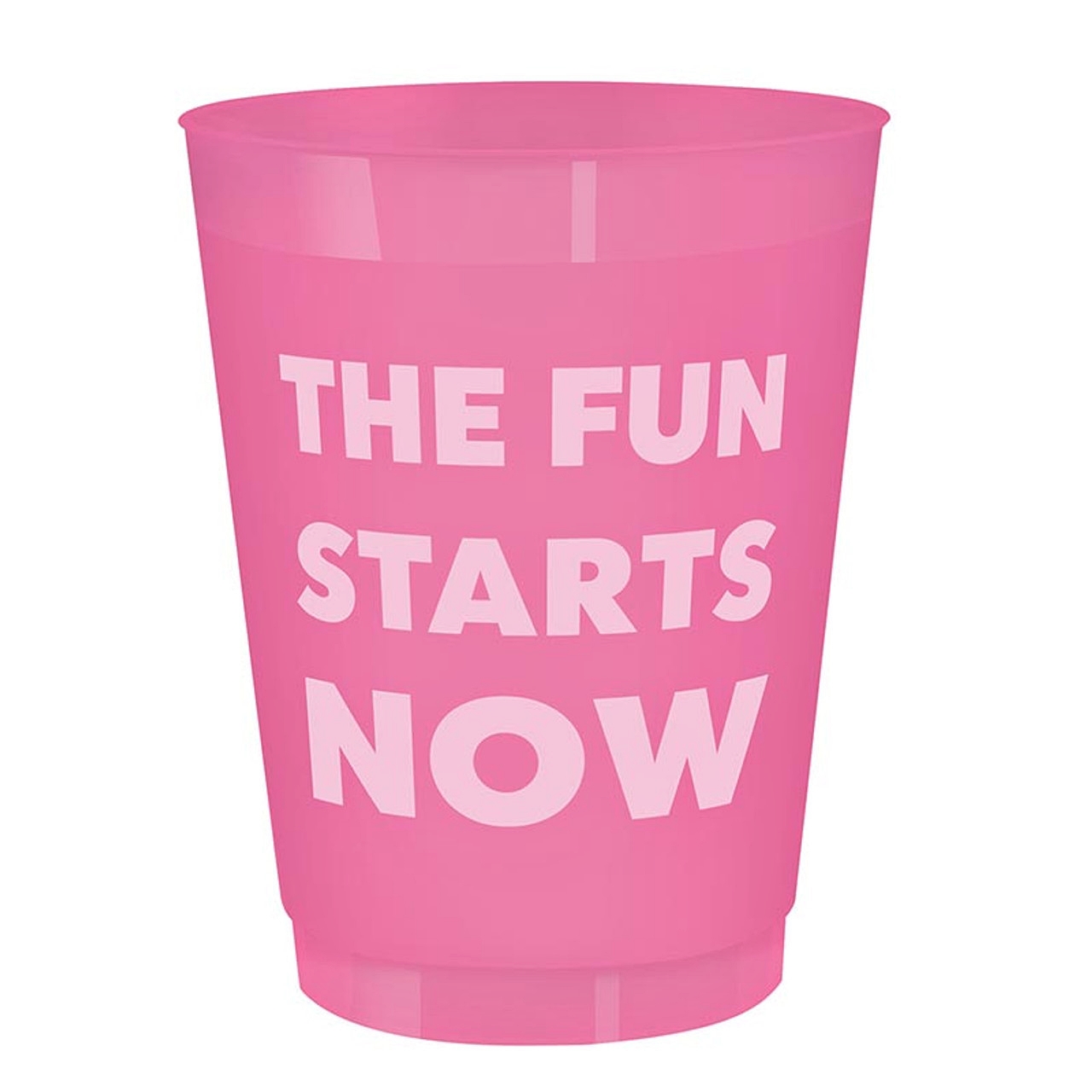 'The Fun Starts Now' Design Frost-Flex Pink Cocktail Party Cups (Set of 36)