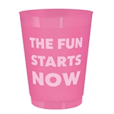 'The Fun Starts Now' Design Frost-Flex Pink Cocktail Party Cups (Set of 36)