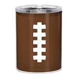 Football Laces Design Brown-Finish 12oz Double-Wall Acrylic Tumblers (Set of 4)