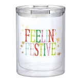 Feelin' Festive Design 12oz Double-Wall Clear Acrylic Tumblers (Set of 4)