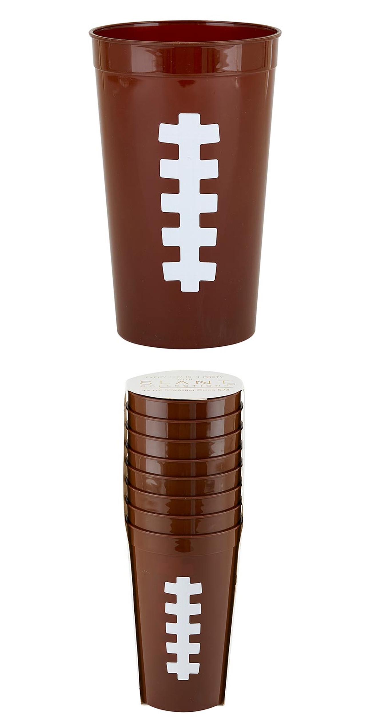 Football Laces Design Acrylic Stadium Cups (Set of 48)